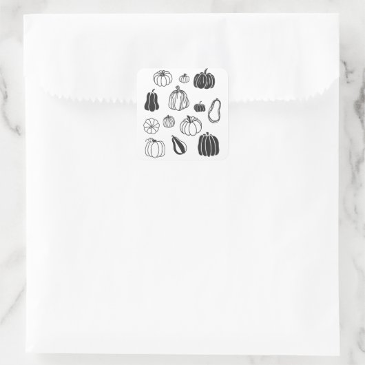 Pumpkin Botanical Quadratischer Aufkleber (Tasche)