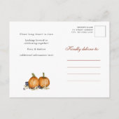 Pumpkin Botanischer Herbst Frittenessen Einladungspostkarte (Rückseite)