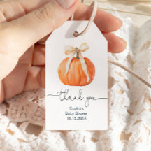 Pumpkin Bow Baby Dusche Danke Tag
