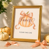 Pumpkin Bow Baby Shower Favoriten Tafelschildkröte Poster