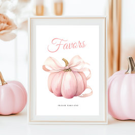 Pumpkin Bow Baby Shower Favoriten Tafelschildkröte Poster
