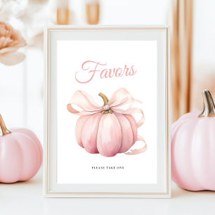Pumpkin Bow Baby Shower Favoriten Tafelschildkröte Poster
