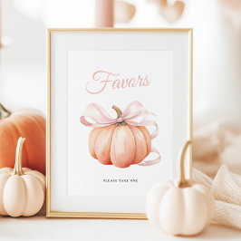 Pumpkin Bow Baby Shower Favoriten Tafelschildkröte Poster