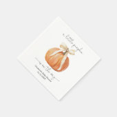 Pumpkin Bow Baby Shower Napkin Serviette (Ecke)