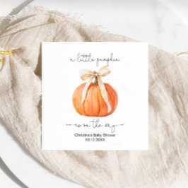 Pumpkin Bow Baby Shower Napkin Serviette