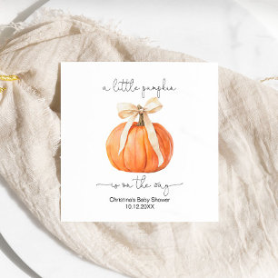 Pumpkin Bow Baby Shower Napkin Serviette