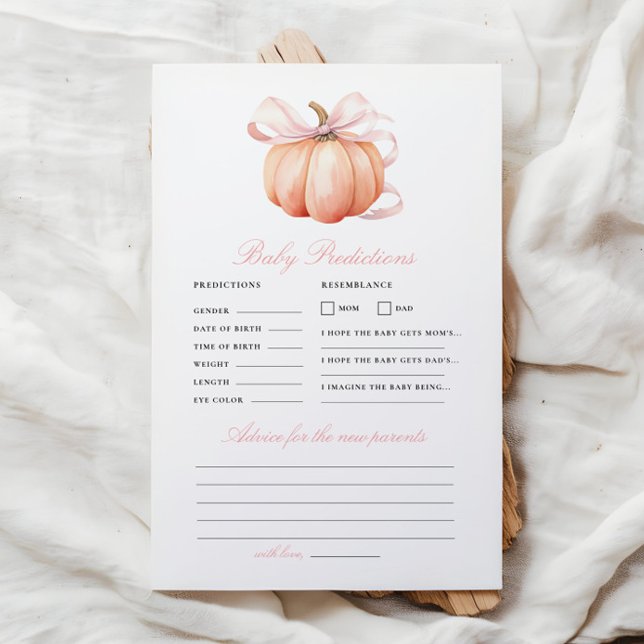 Pumpkin Bow Baby Shower Predication Advisor Game (Von Creator hochgeladen)