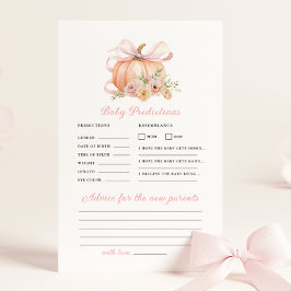 Pumpkin Bow Baby Shower Predication Advisor Game
