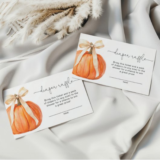 Pumpkin Bow Diaper Raffle Card Begleitkarte