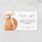 Pumpkin Bow Diaper Raffle Card Begleitkarte (Vorderseite)
