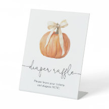 Pumpkin Bow Diaper Raffle Sign | Fall Baby Dusche