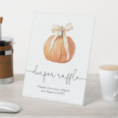 Pumpkin Bow Diaper Raffle Sign | Fall Baby Dusche Sockelschild (In SItu)