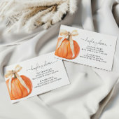 Pumpkin Bow Display Babyduschenkarte Begleitkarte