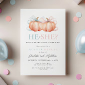 Pumpkin Bow Pink Blue Gender Reveitation Einladung
