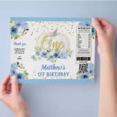 Pumpkin Boy 1st Birthday Blue Chip Bag Wrapper Flyer (Hand)