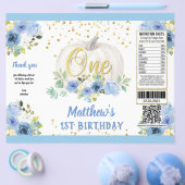 Pumpkin Boy 1st Birthday Blue Chip Bag Wrapper Flyer (Einzeln)