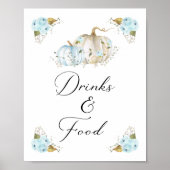 Pumpkin Boy Baby Dusche Drinks und Food-Zeichen Poster (Vorne)