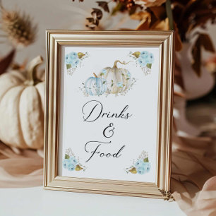 Pumpkin Boy Baby Dusche Drinks und Food-Zeichen Poster