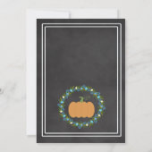 Pumpkin Boy Birthday Party Chalkboard Einladung (Rückseite)