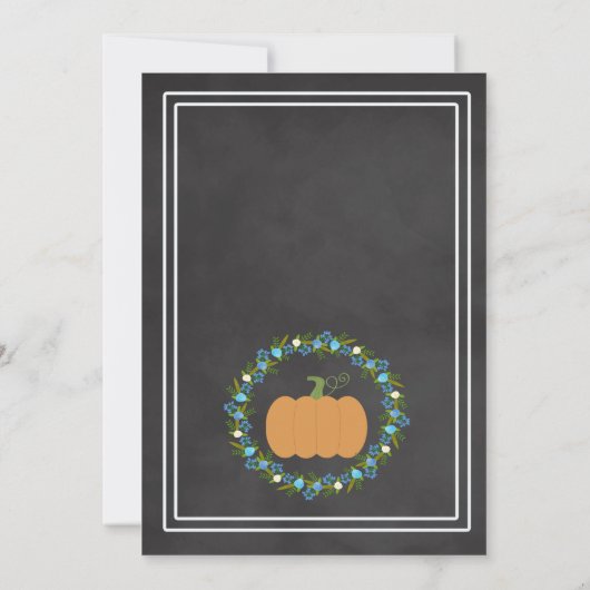 Pumpkin Boy Birthday Party Chalkboard Einladung (Rückseite)