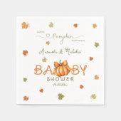 Pumpkin Boy Girl Babydusche Minimalistisch Serviette (Vorderseite)