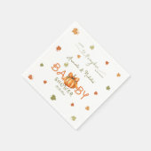 Pumpkin Boy Girl Babydusche Minimalistisch Serviette (Ecke)