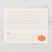 Pumpkin Brautparty Rezept Card (Rückseite)