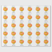 Pumpkin Brautparty Wedding Orange White Geschenkpapier (Flach)
