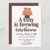 Pumpkin Brewing Baby Dusche Halloween-Party Einladung (Vorne/Hinten)