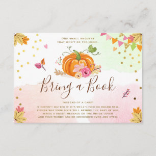 Pumpkin bringen Buch Herbst Herbst Baby Dusche Ros Begleitkarte