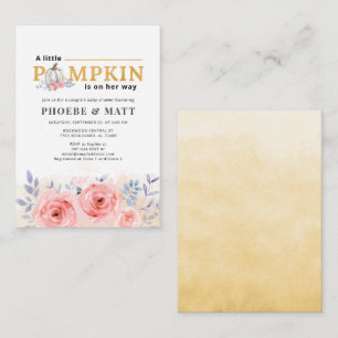 Pumpkin Budget Baby Dusche Lilac Pink Rose Mitteilungskarte