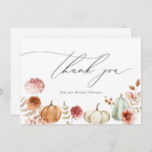 Pumpkin Burgundy Blume Brautparty Vielen Dank Dankeskarte (Vorne/Hinten)