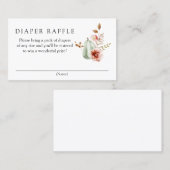 Pumpkin Burgundy Diaper Raffle Enclosure Card Visitenkarte (Vorne/Hinten)