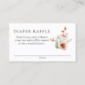 Pumpkin Burgundy Diaper Raffle Enclosure Card Visitenkarte (Vorderseite)