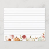 Pumpkin Burgundy Floral Brautparty Rezept Karte (Rückseite)