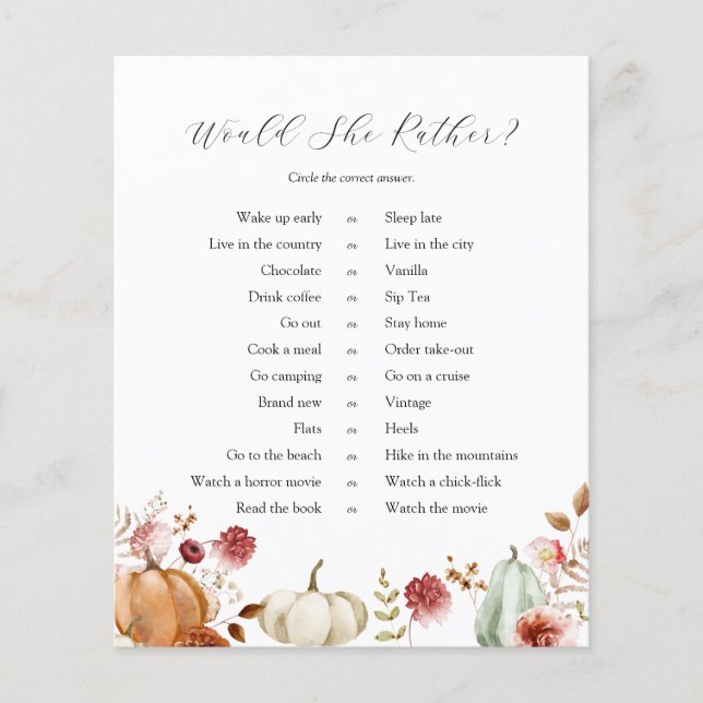 Pumpkin Burgundy Floral würde sie eher Spiel (Vorderseite)