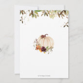 Pumpkin Burgundy Orange Floral Twins Baby Dusche Einladung (Rückseite)