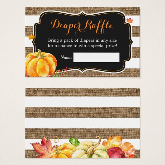 Pumpkin Burlap Fall Babydusche Windelwanne (Vorne & Hinten)