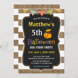 Pumpkin Burlap Halloween Kindergeburtstag Party Einladung