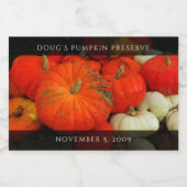 Pumpkin-Butter / Konservierung / reine Lebensmitte Lebensmitteletikett (Einzelnes Label)