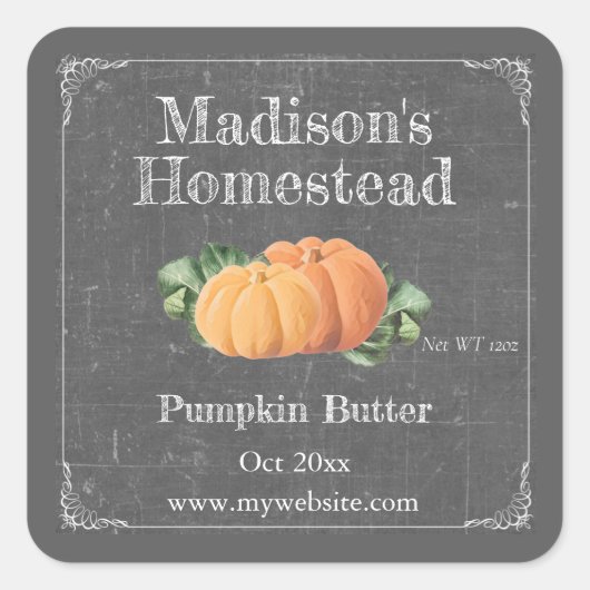 Pumpkin Butter | Quadratischer Aufkleber (Vorderseite)