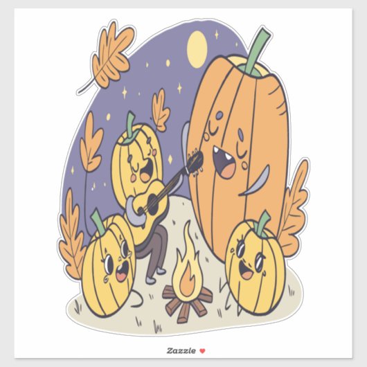 Pumpkin Campfire Serenade Aufkleber (Blatt)