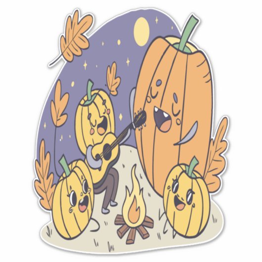 Pumpkin Campfire Serenade Aufkleber (Vorderseite)