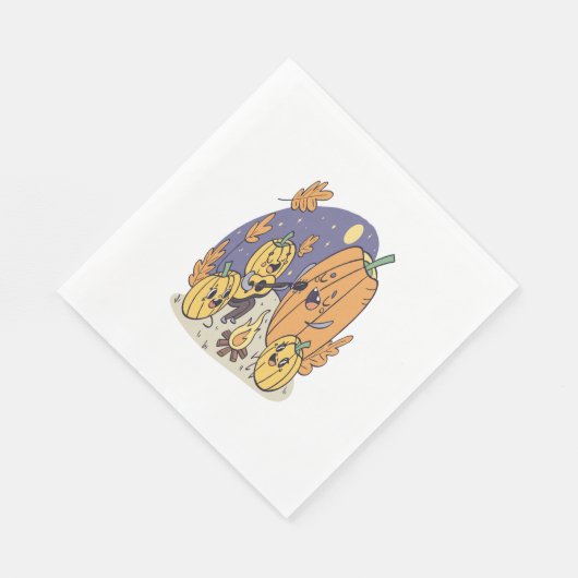 Pumpkin Campfire Serenade Serviette (Ecke)