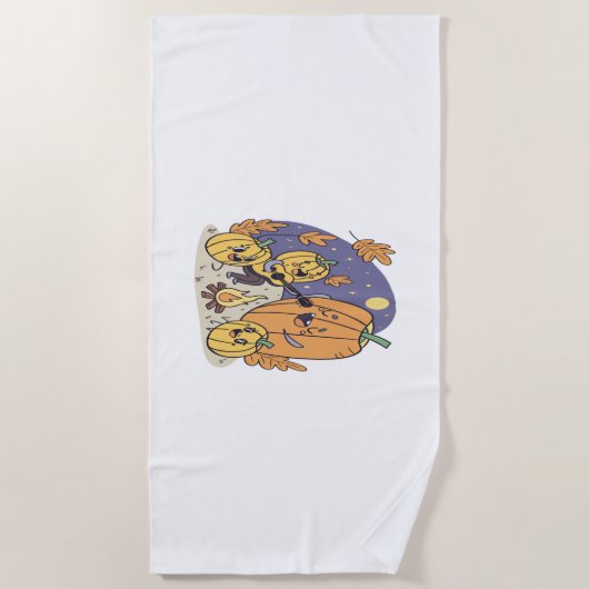 Pumpkin Campfire Serenade Strandtuch (Vorderseite)