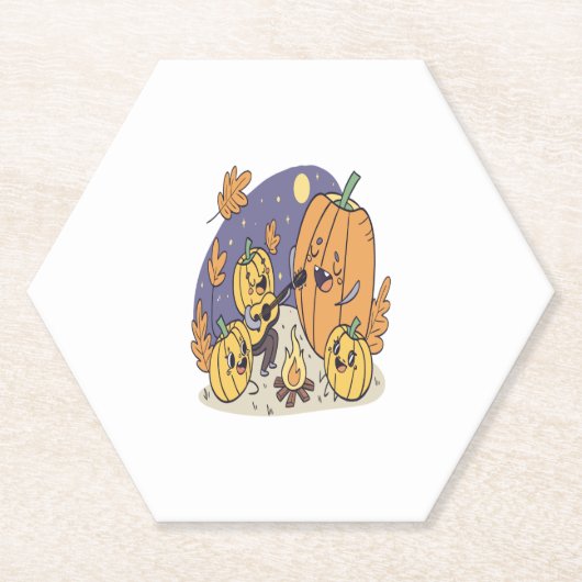 Pumpkin Campfire Serenade Untersetzer (Vorderseite)