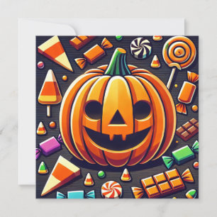Pumpkin Candies Sweet Halloween Feiertagskarte