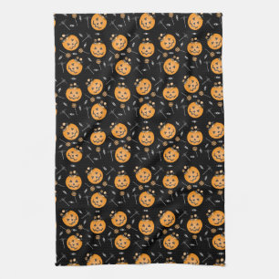 Pumpkin Candy Ecket Trick oder behandeln Orange Bl Geschirrtuch