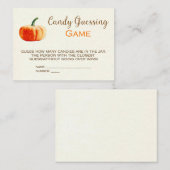 Pumpkin Candy Guessing Game Card Baby Showspiel Begleitkarte (Vorne/Hinten)
