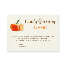 Pumpkin Candy Guessing Game Card Baby Showspiel